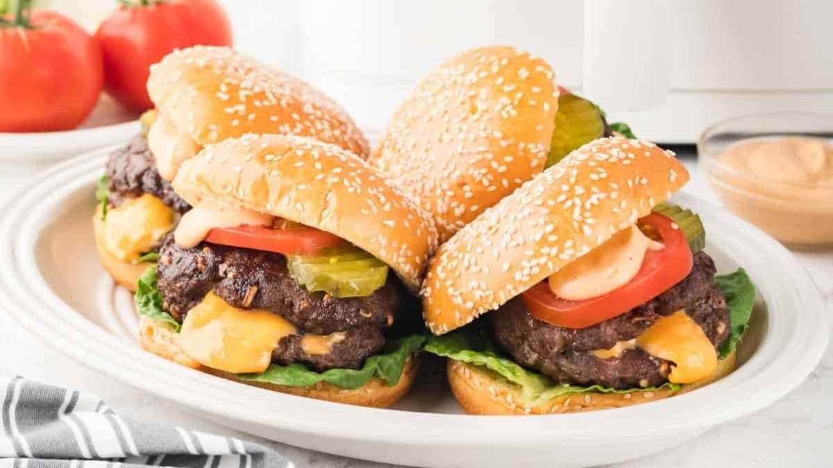Air Fryer Juicy Lucy Burgers.