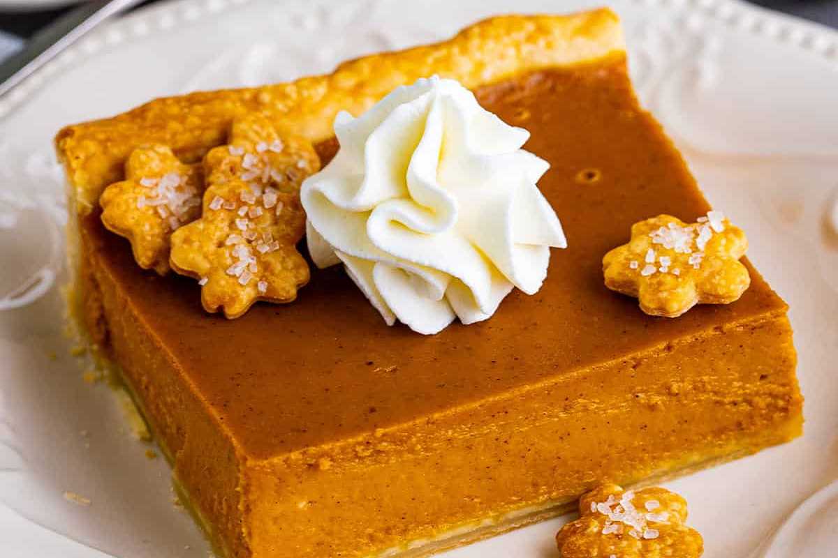 Easy Pumpkin Slab Pie Recipe.