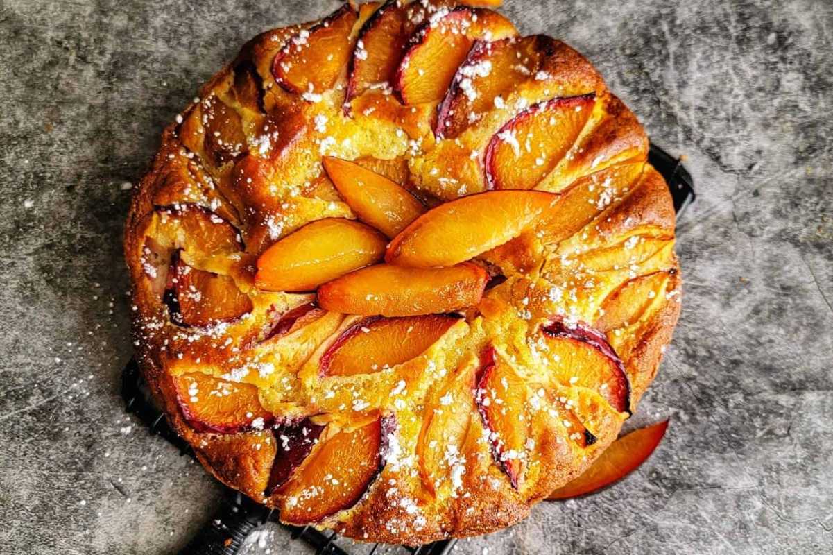 Easy Yogurt Plum Cake Recipe.