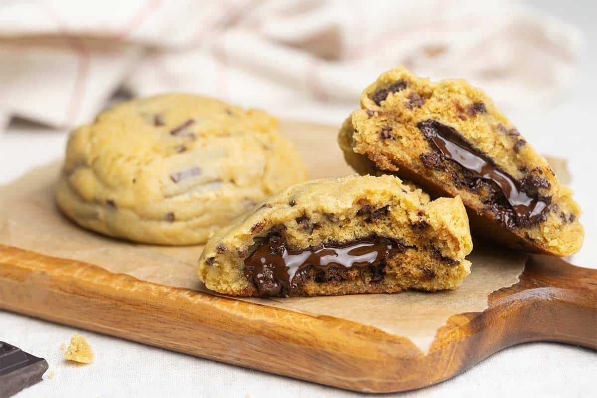 Giant Chocolate Stuffed Cookies.