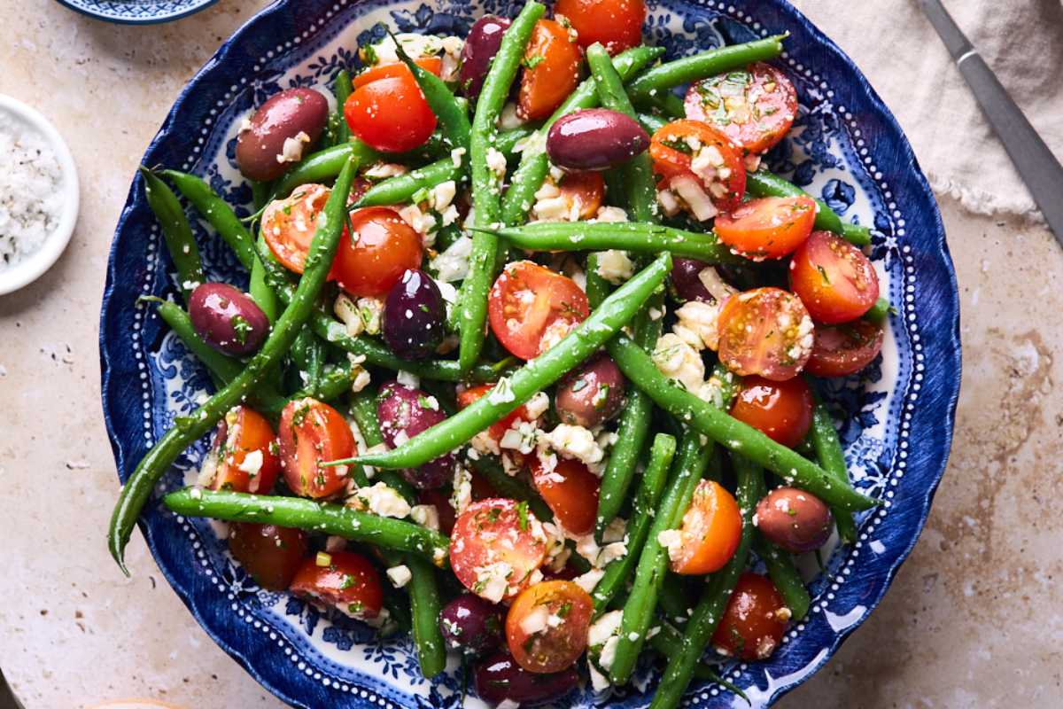 Greek Style Green Bean Salad. 