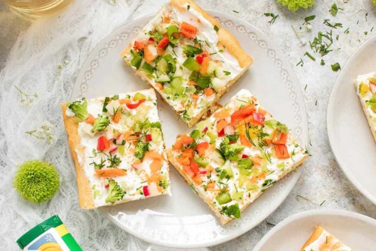 Ranch Veggie Pizza Appetizer.