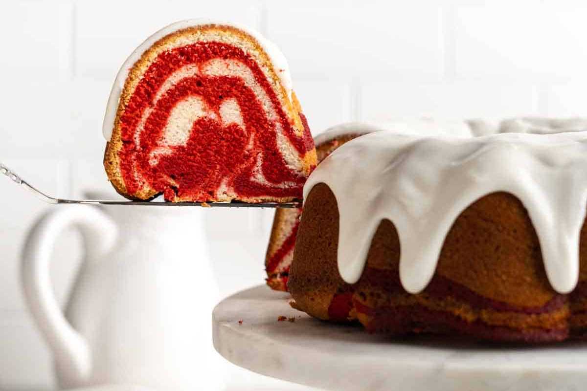 Red Velvet Marble Cake Recipe. 
