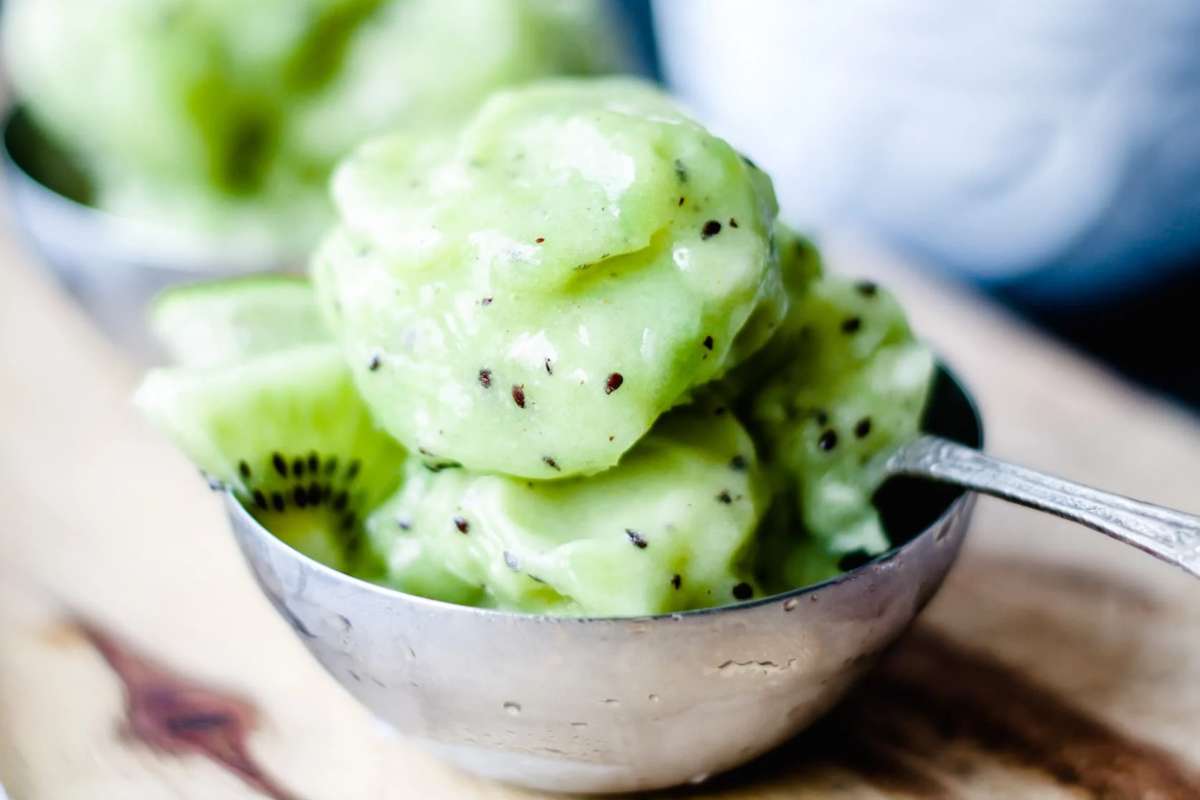 Easy Kiwi Sorbet with Only Two Ingredients.