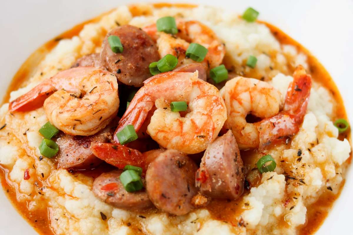 Keto Shrimp And Cauliflower Grits.