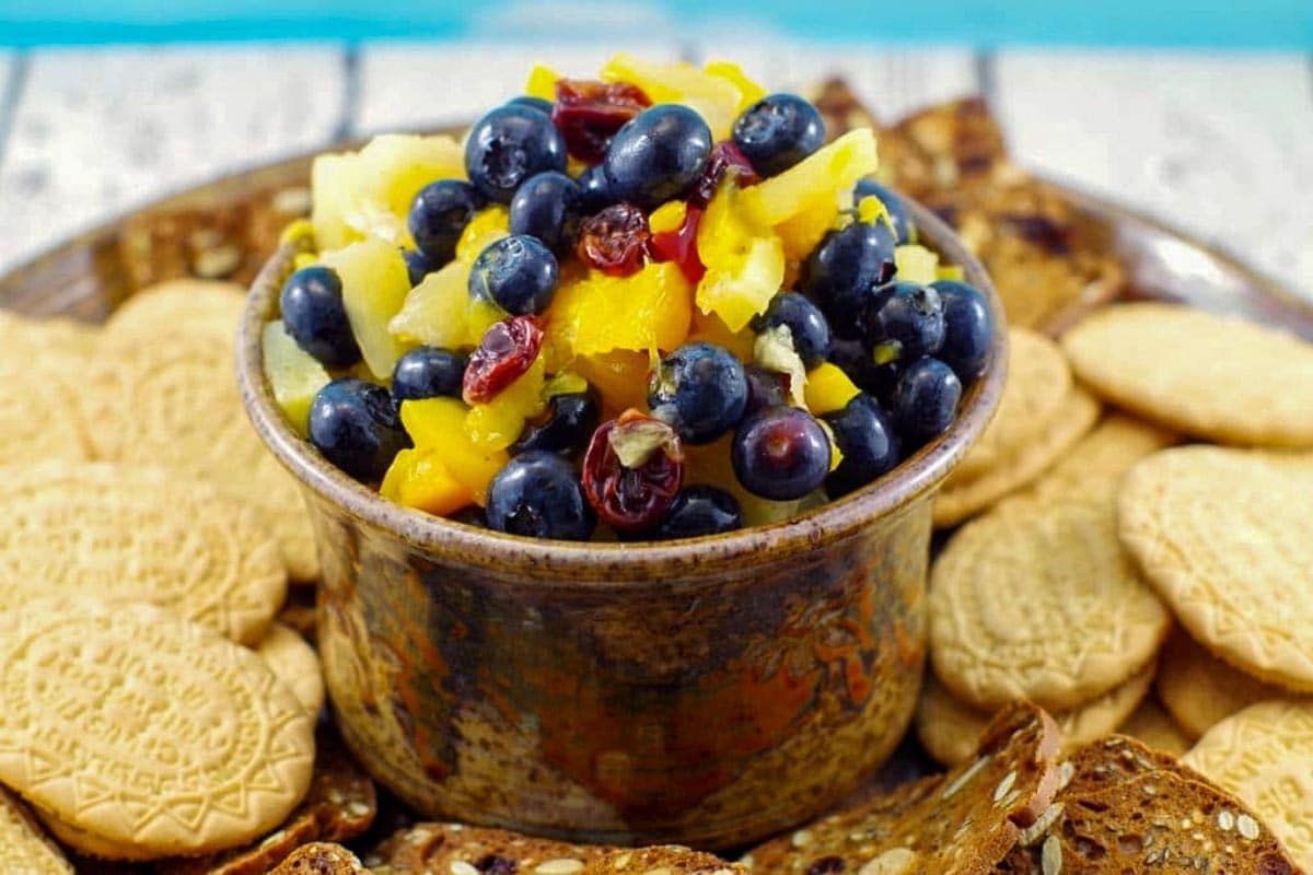 Pineapple Peach Fruit Salsa.