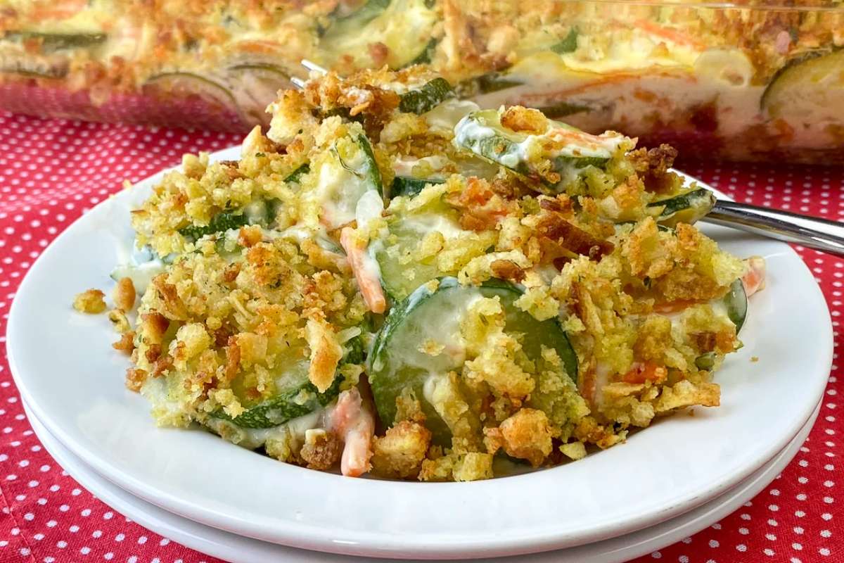 Zucchini Casserole With Stuffing Mix. 
