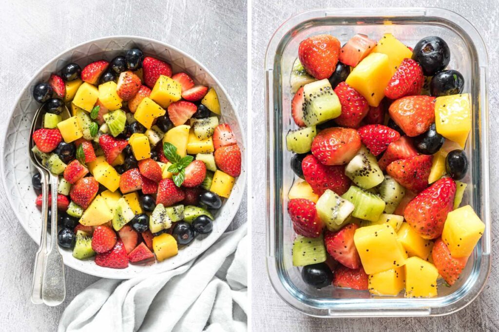 Fruit Salad With Poppy Seed Dressing. 