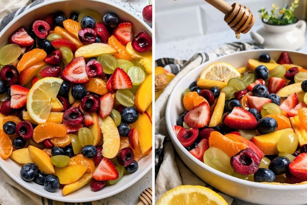 Fruit Salad With Honey Lemon Dressing Recipe. 