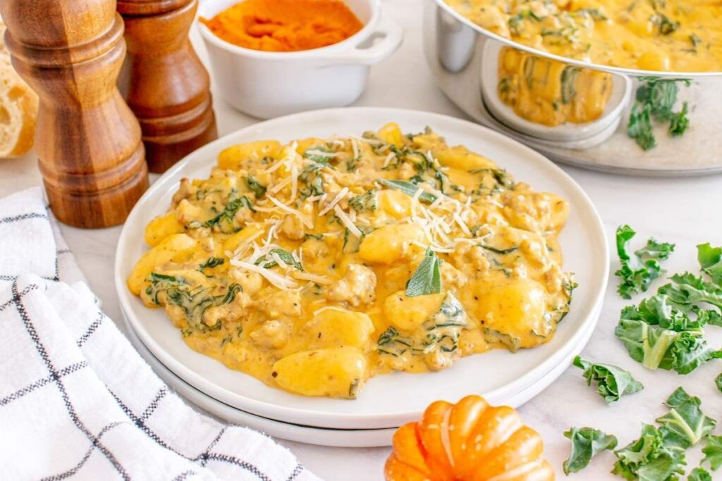 Creamy Pumpkin Sausage Gnocchi.