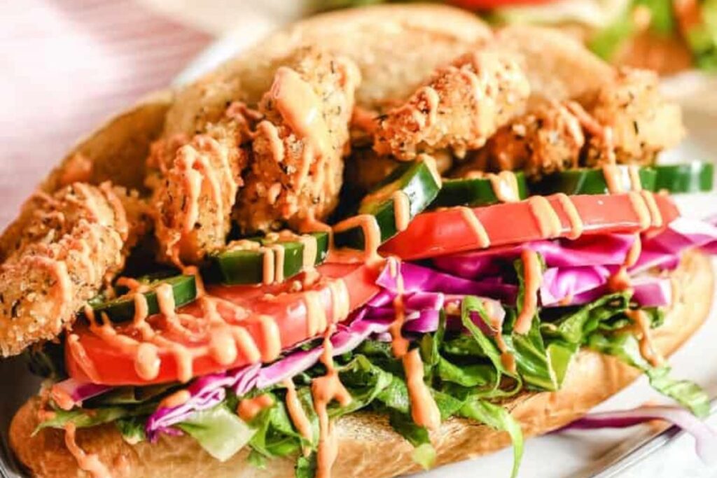 Easy Shrimp Po Boy Sandwich.