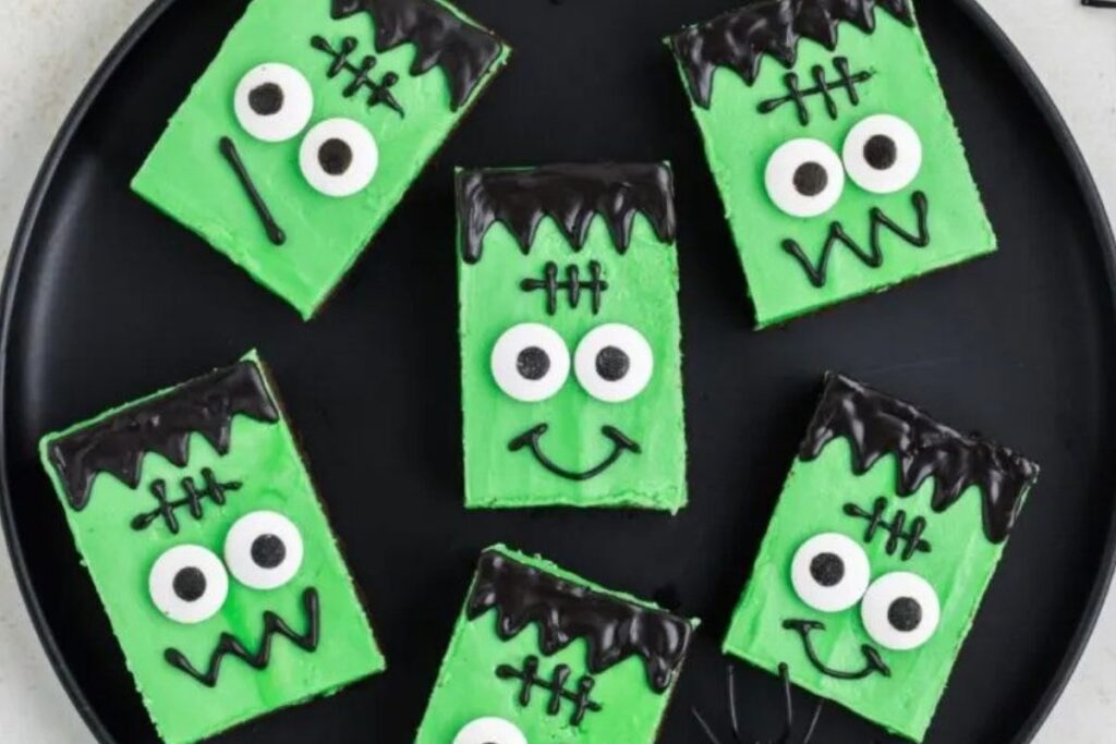 Frankenstein Cookie Bars.
