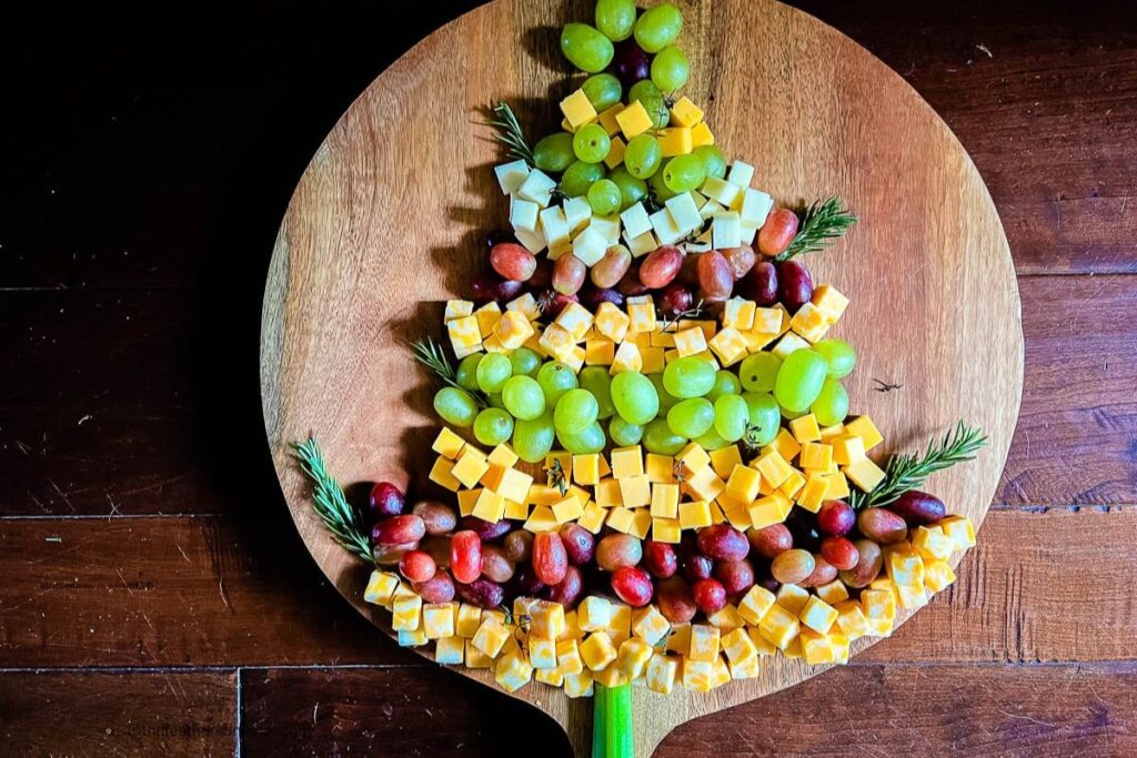 Fruit and Cheese Christmas Tree.
