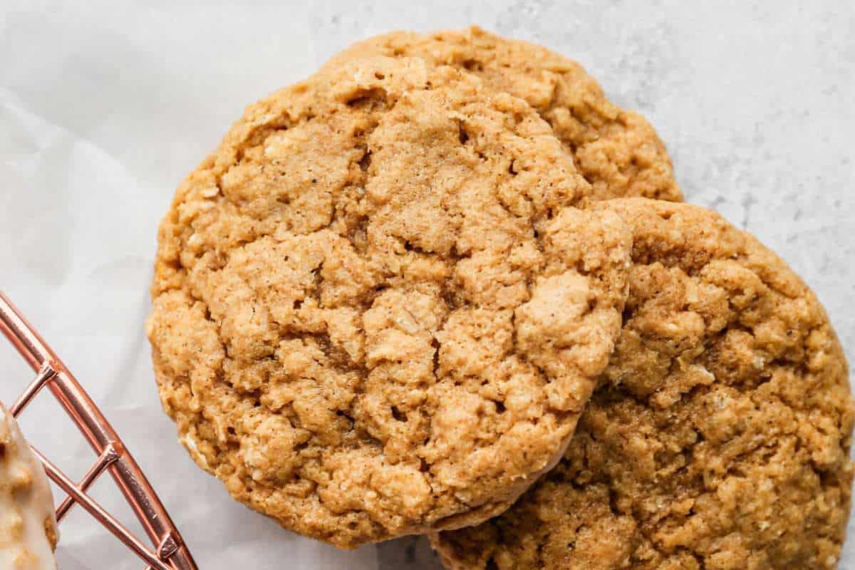 Gluten Free Old Fashioned Iced Oatmeal Cookies. 