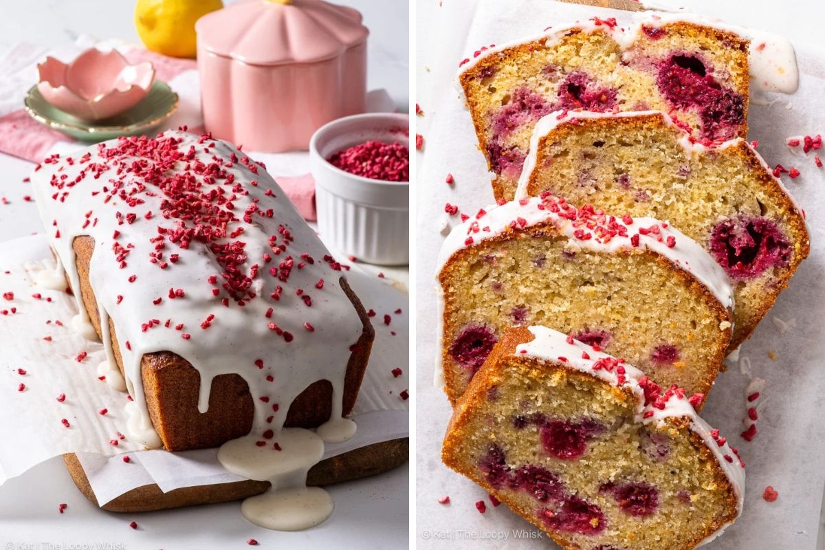 Gluten Free Raspberry Loaf Cake.