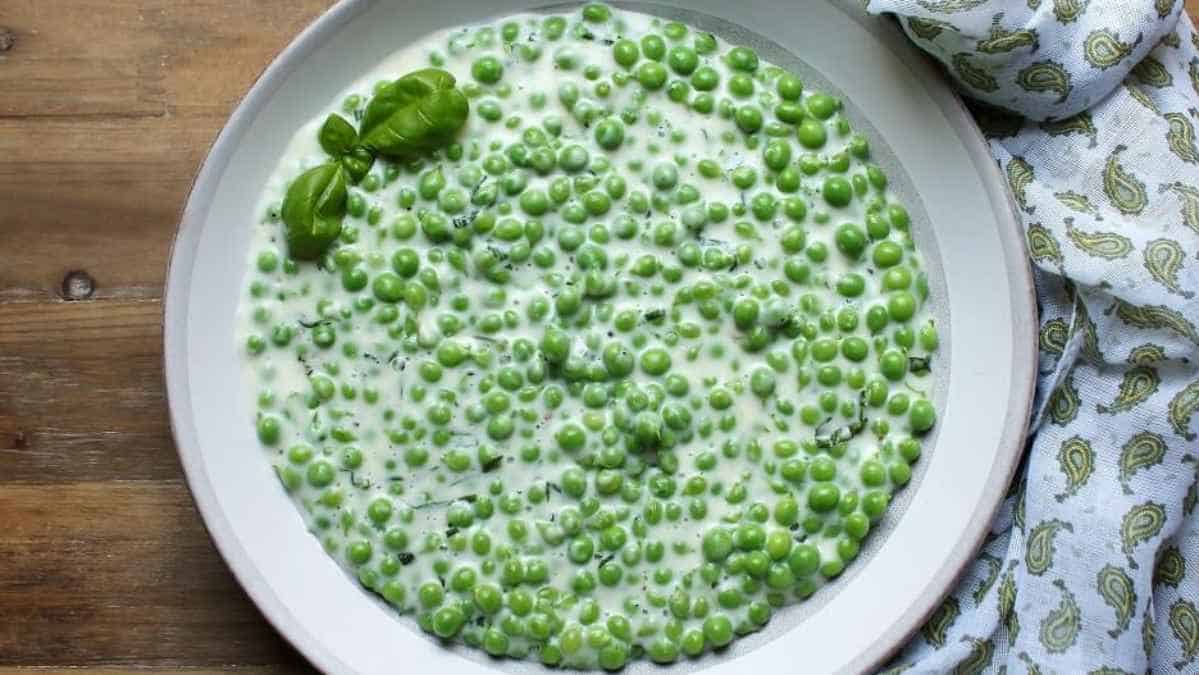 Grandma's Fresh Creamed Peas With Basil.