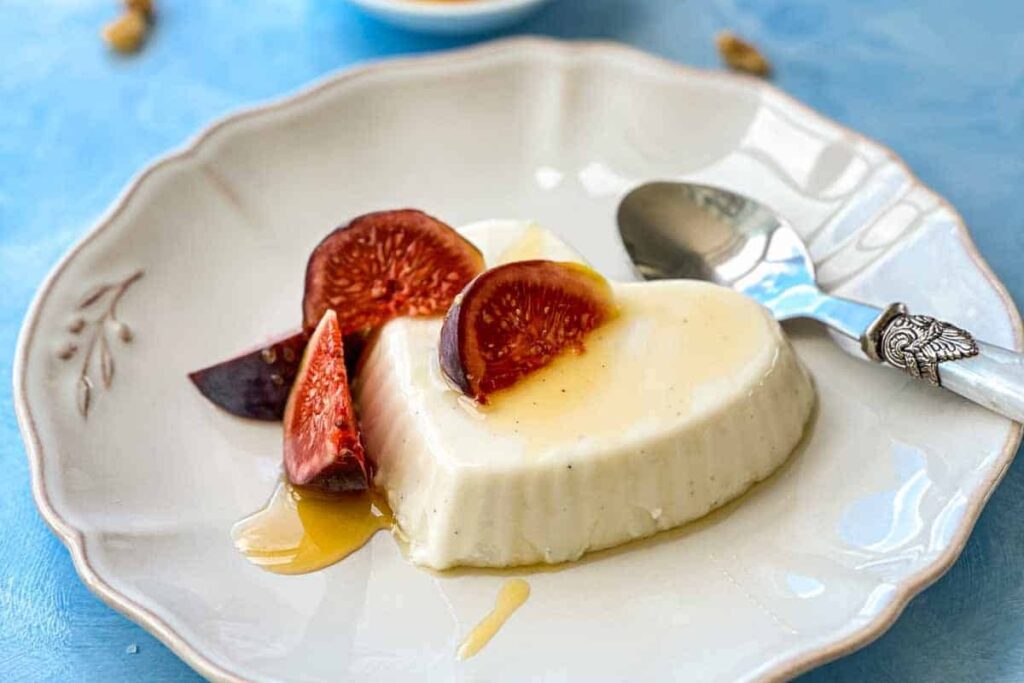 Greek Yogurt Panna Cotta with Figs and Honey.