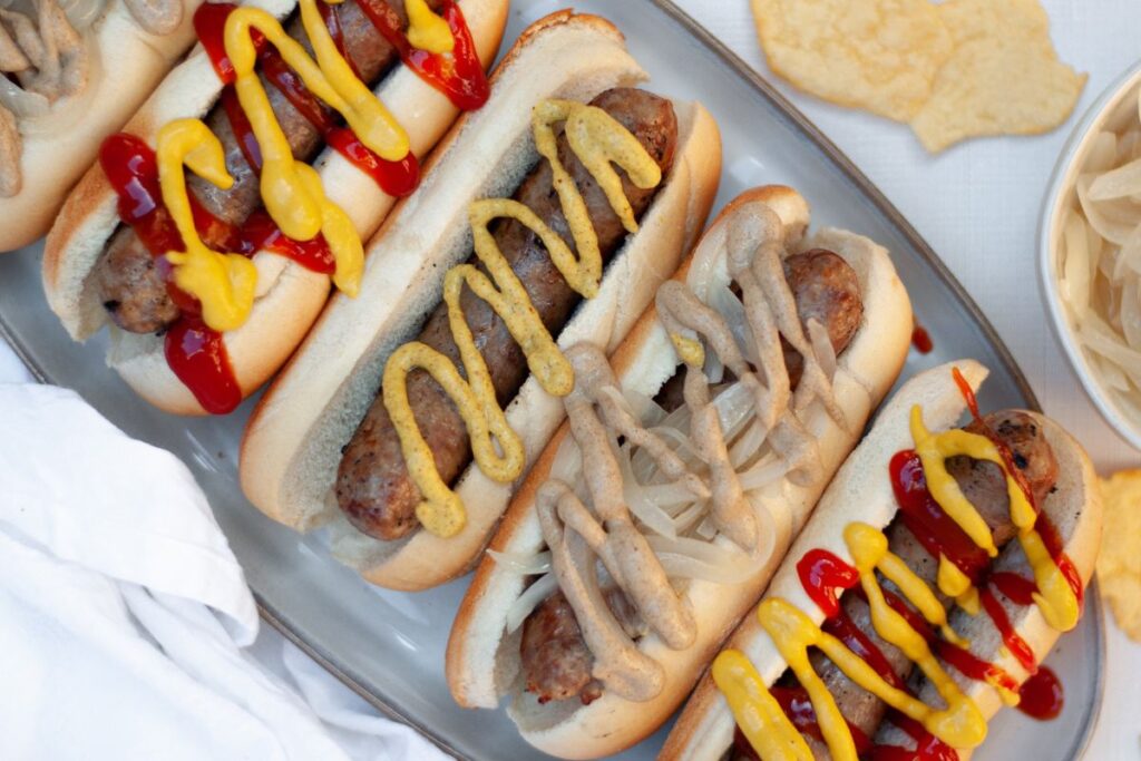 Grilled Beer Brats.