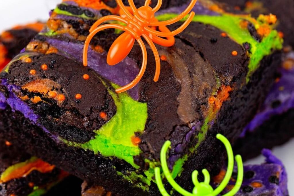Halloween Cheesecake Brownies.