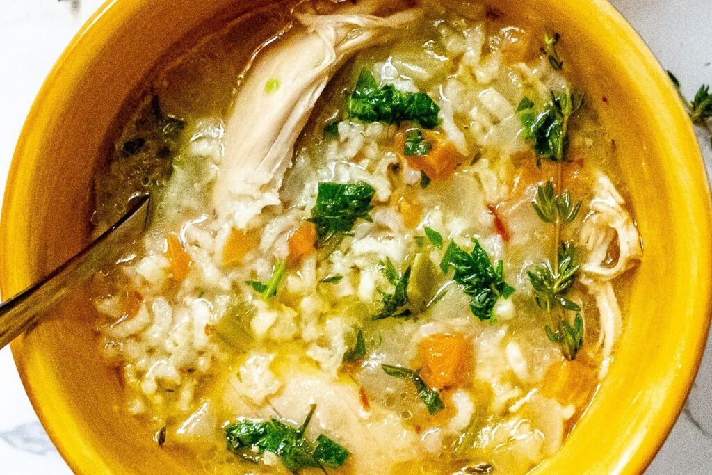 Instant Pot Chicken and Rice Soup.