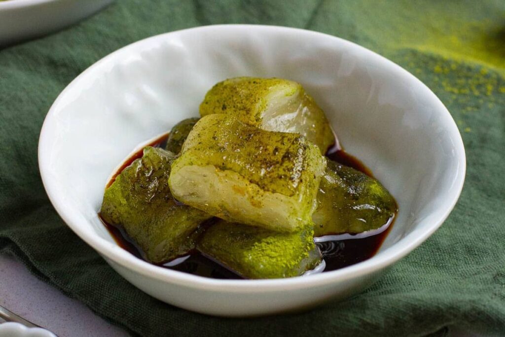 Matcha Warabi Mochi.