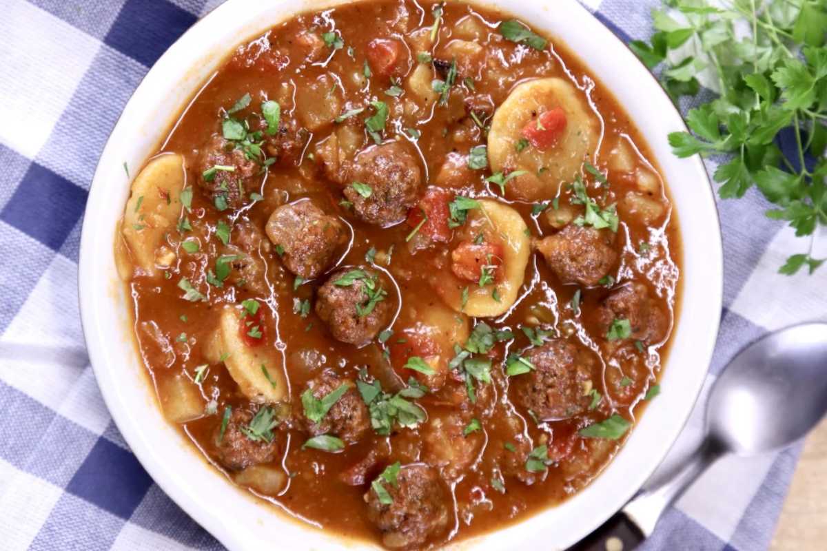 Meatball Soup {With Grilled Meatballs}.
