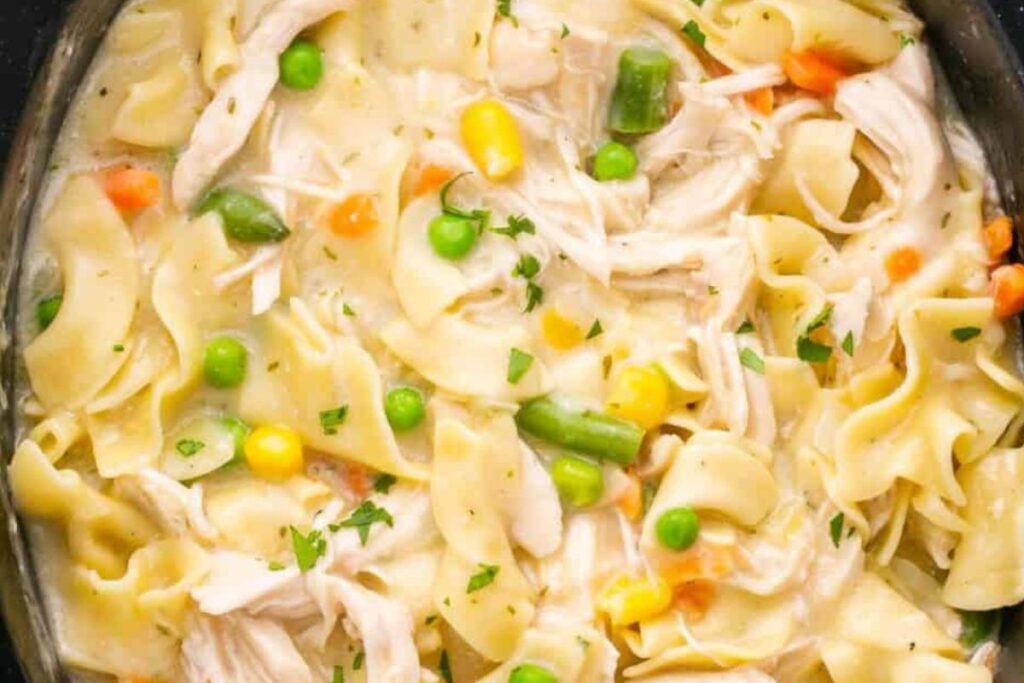 Crockpot Chicken and Noodles.