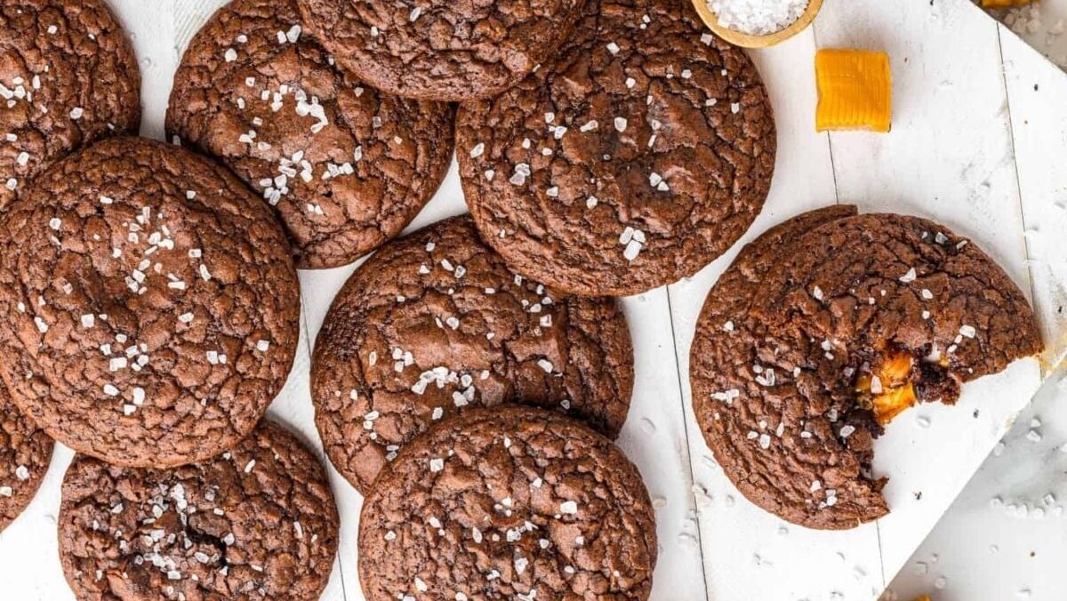 salted caramel brownie cookies
