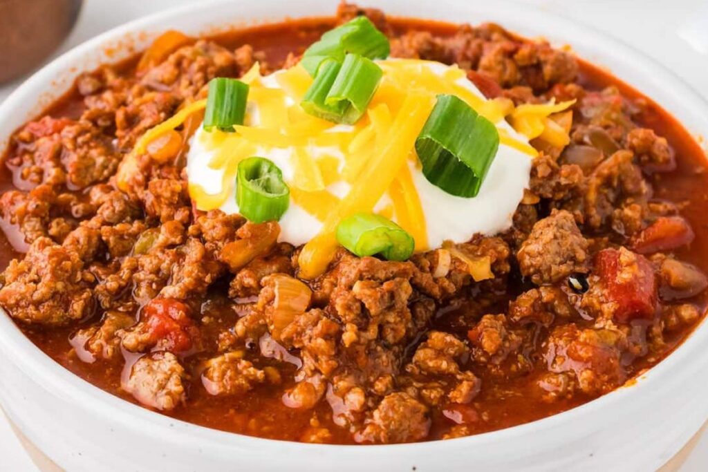 Slow Cooker Beef and Sausage Chili.
