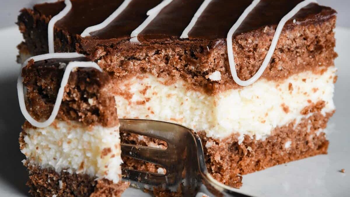 Sourdough Discard Chocolate Coconut Cake Squares.