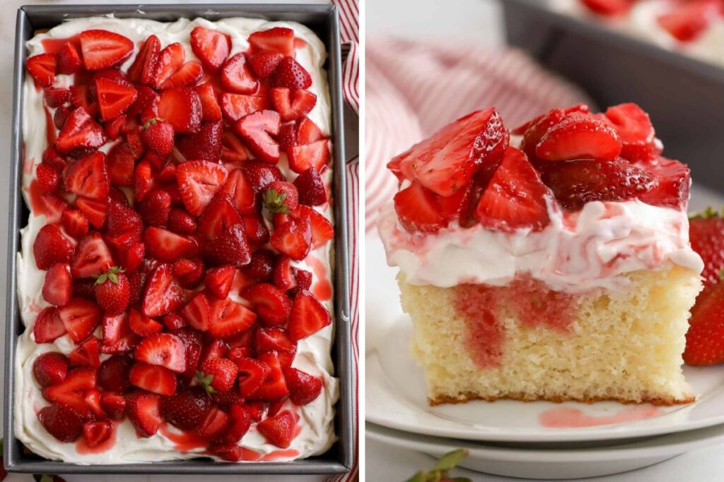 Strawberry Shortcake Sheet Cake.