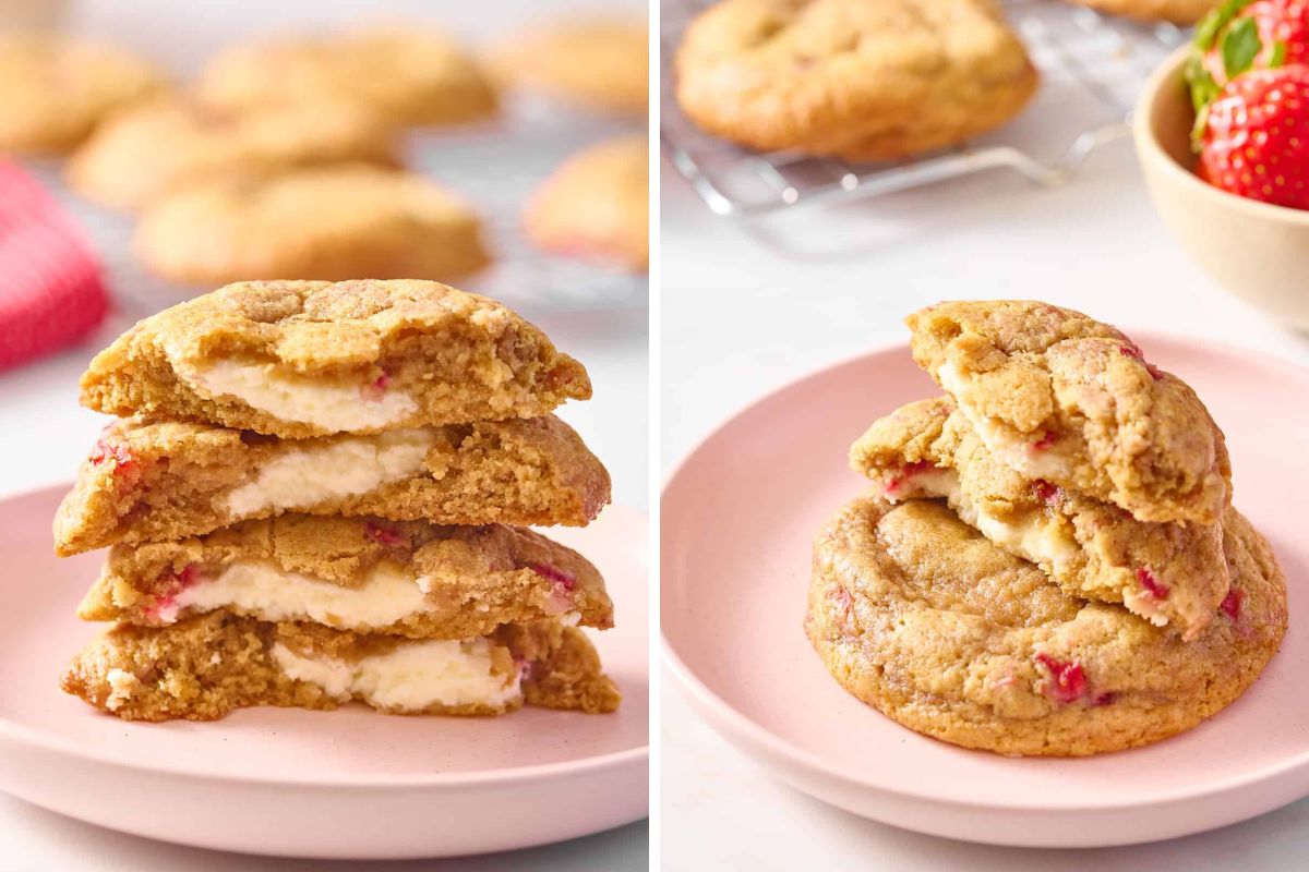 Stuffed Strawberry Cheesecake Cookies Recipe.