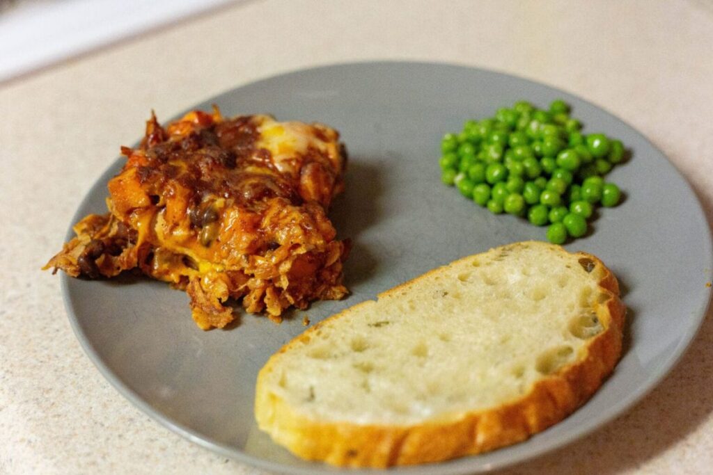 Sweet Potato Black Bean No Roll Enchiladas Recipe.