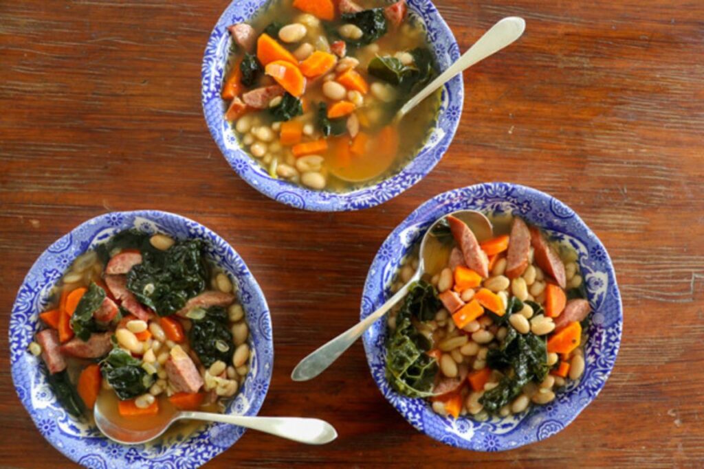 White Bean, Sausage and Kale Soup.