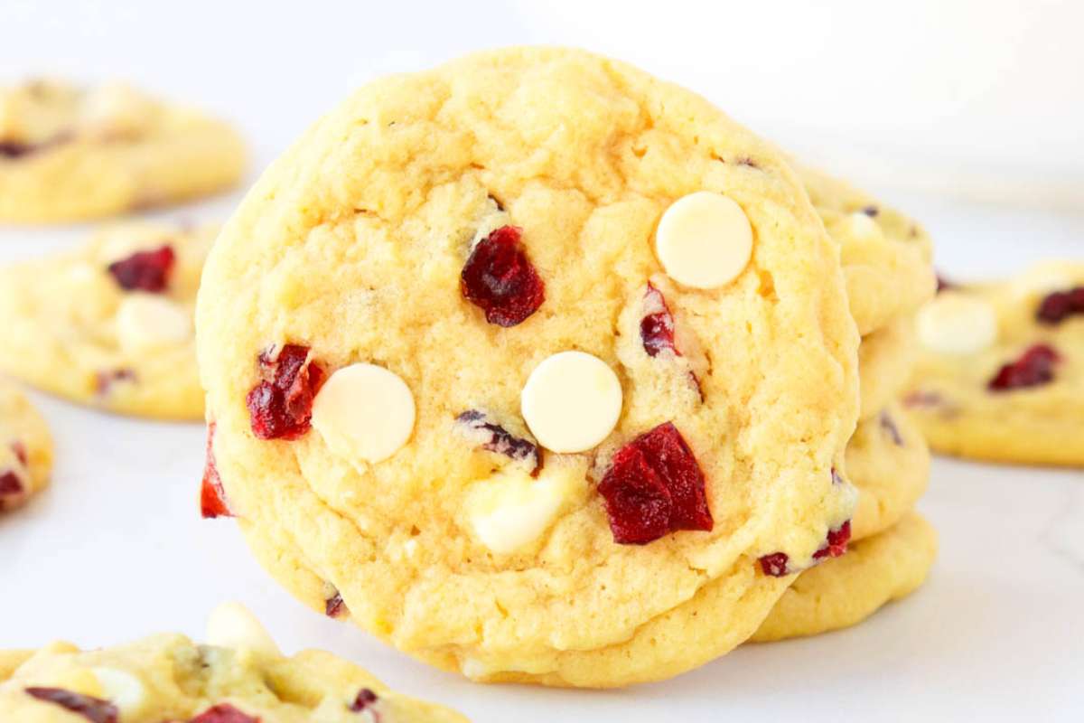 White Chocolate Cranberry Lemon Cookies. 