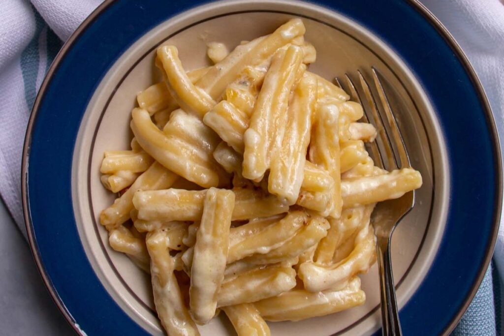 Baked Pasta Bianca With Five Cheeses.
