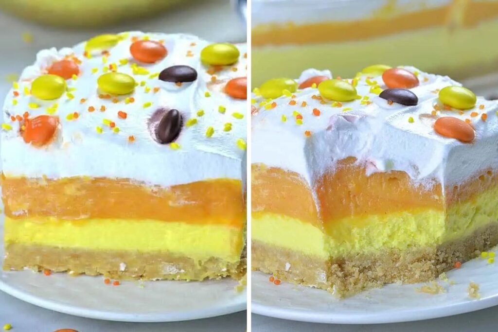 Candy Corn Lasagna. 