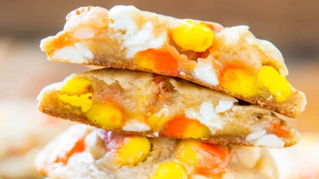 White Chocolate Candy Corn Cookies.