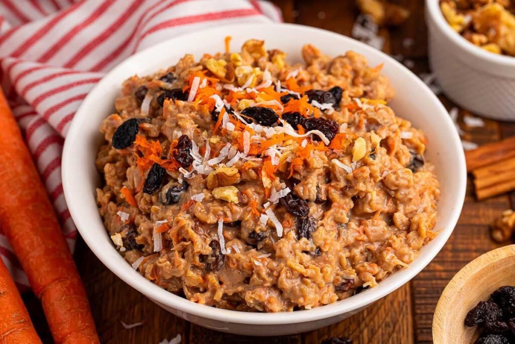 Carrot Cake Slow Cooker Oatmeal.