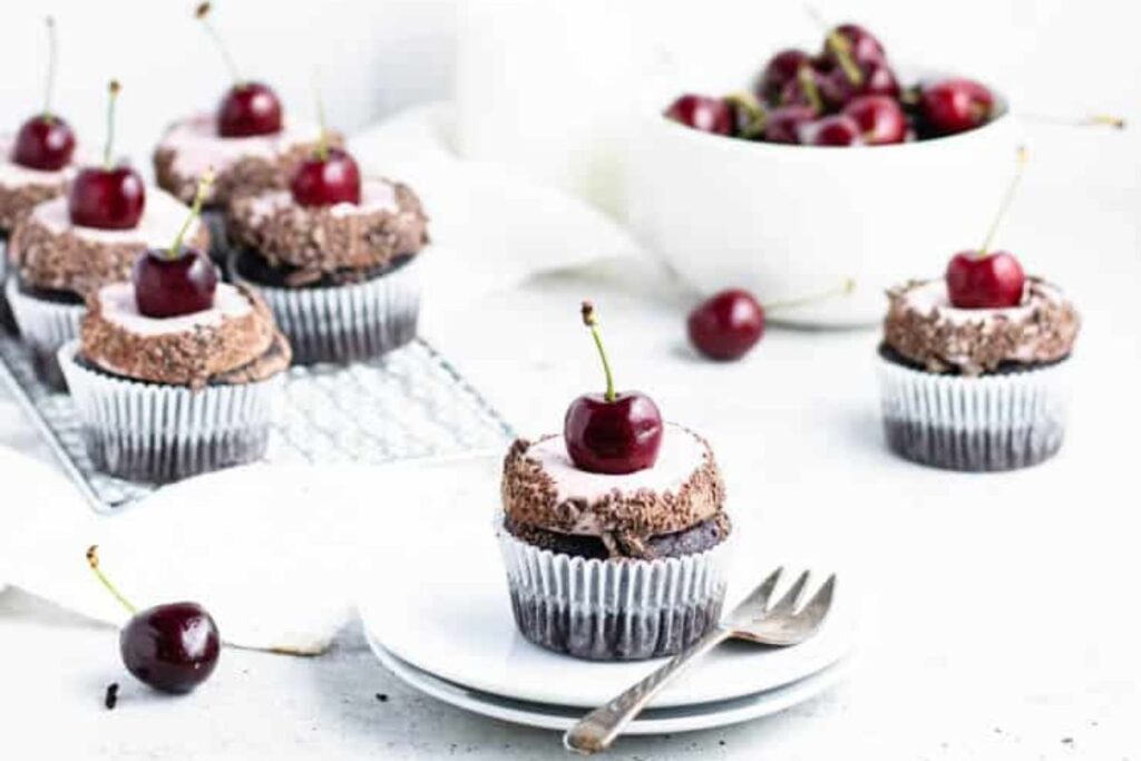 Chocolate Cherry Cupcakes.