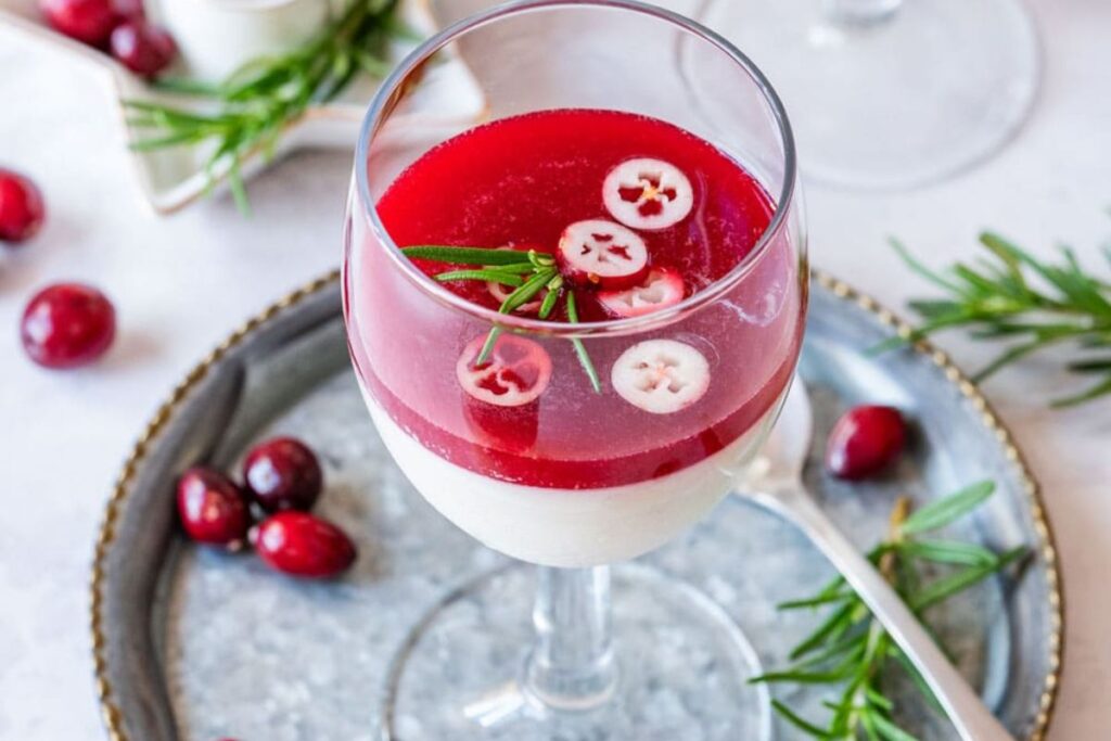 Cranberry Panna Cotta.