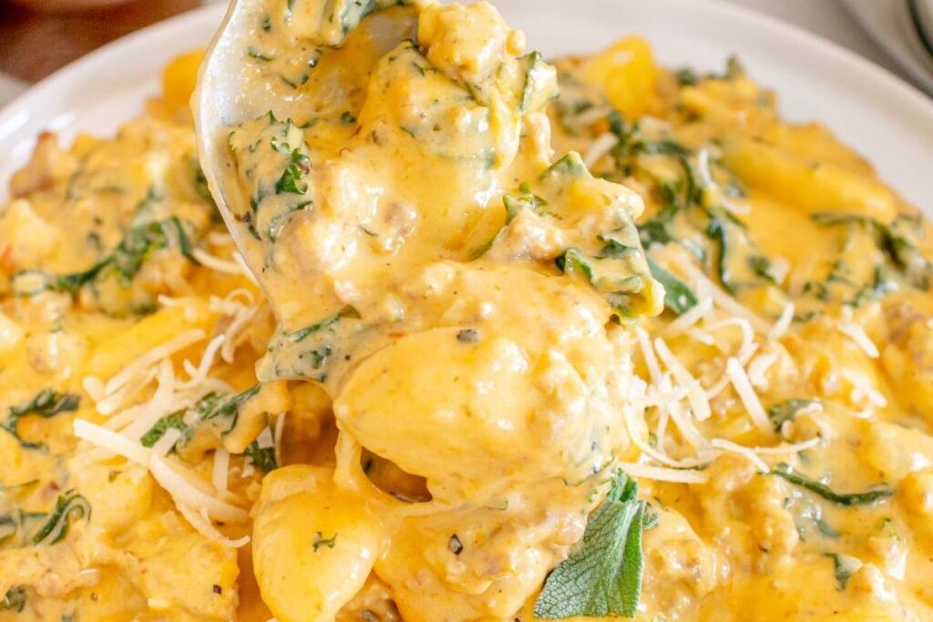 Creamy Pumpkin Sausage Gnocchi.