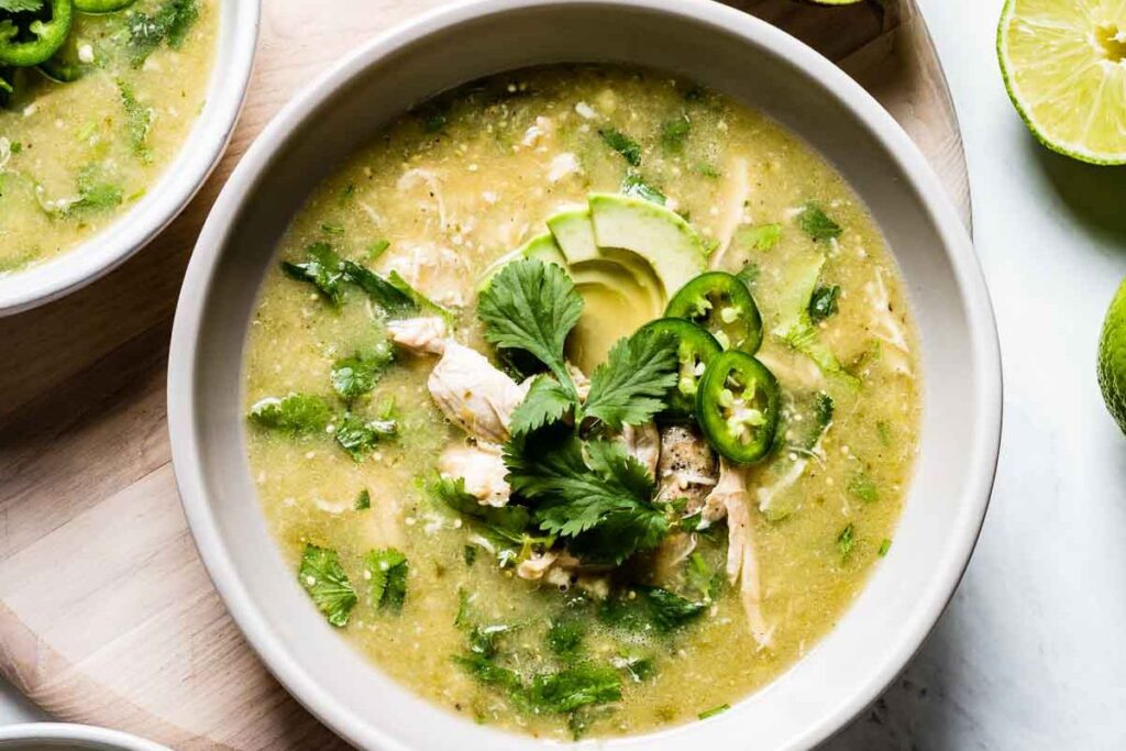 Crockpot Chicken Tomatillo Soup Recipe. 