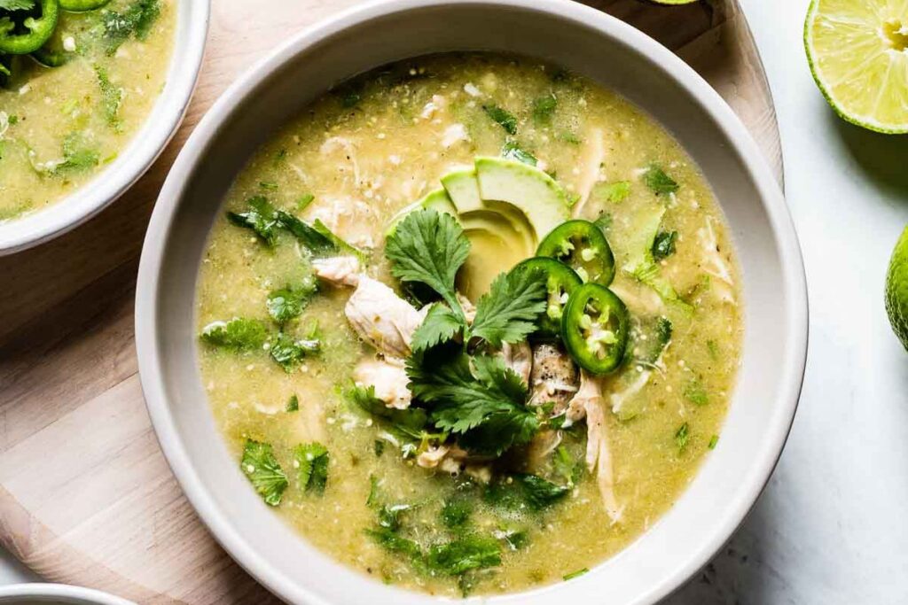 Crockpot Chicken Tomatillo Soup Recipe. 