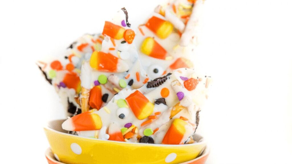Easy Candy Corn Bark. 