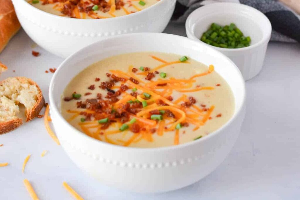 Easy Slow Cooker Potato Soup.