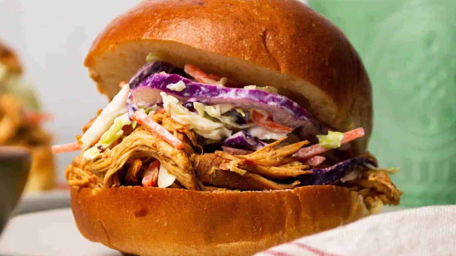 Slow Cooker BBQ Chicken Sandwiches
