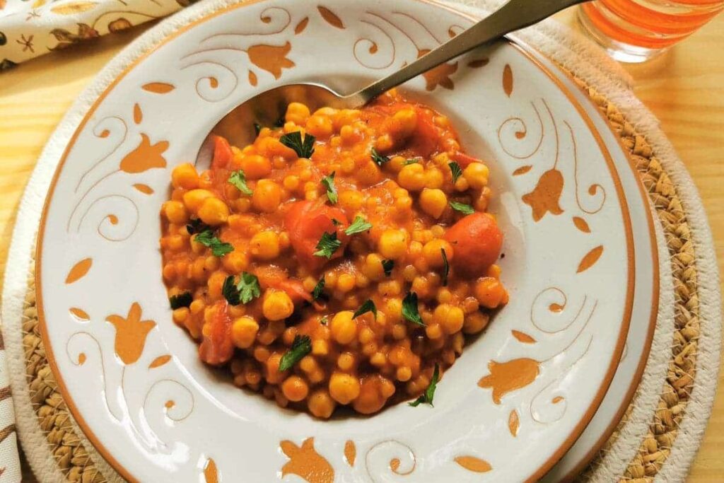 Sardinian Fregola with Chickpeas.