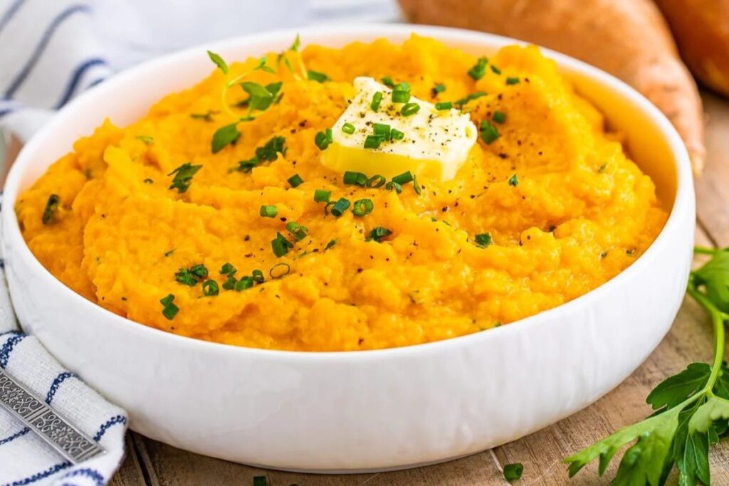 Savory Mashed Sweet Potatoes.