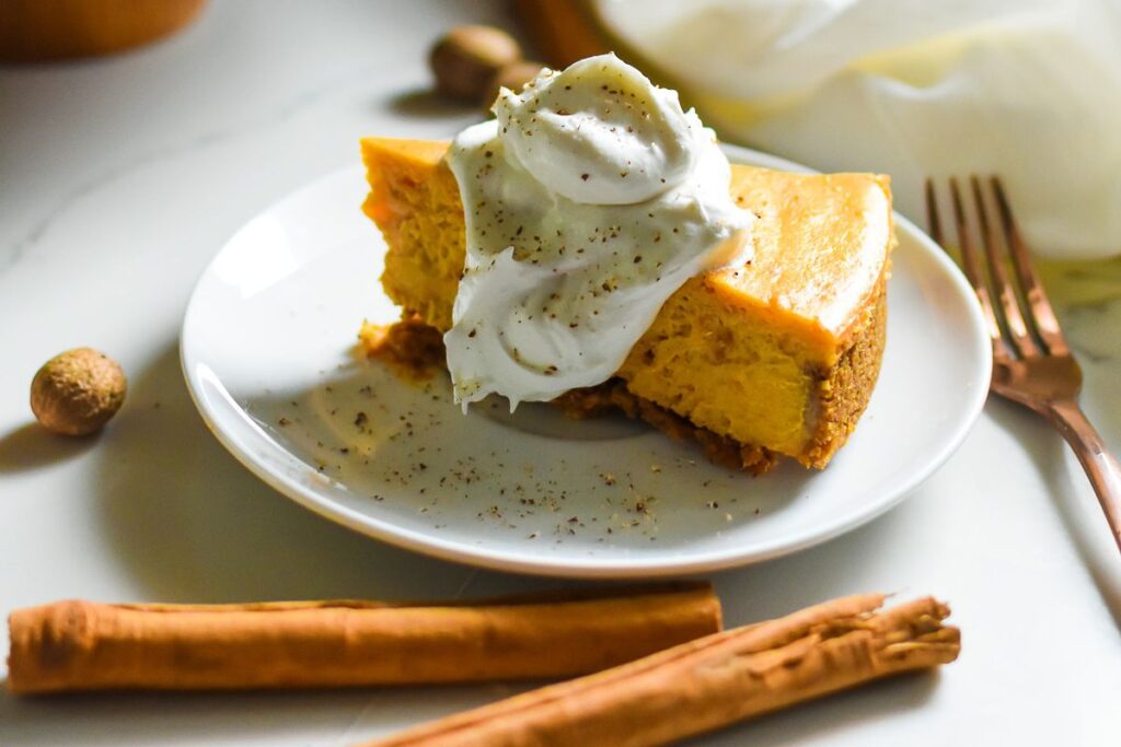 Sweet Potato Pie Cheesecake with Spiced Crust.